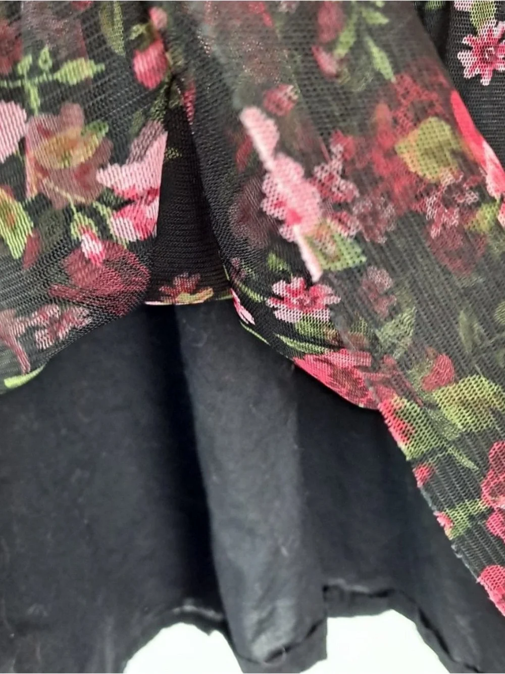 Old Navy Sheer Mesh Midnight Floral Dress Size 5 Romantic Grunge Dainty Ethereal